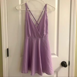 New lavender light purple backless dress